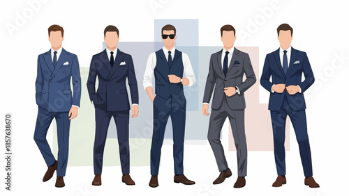 Diverse Mens Fashion - A Collection of Stylish Suits.
