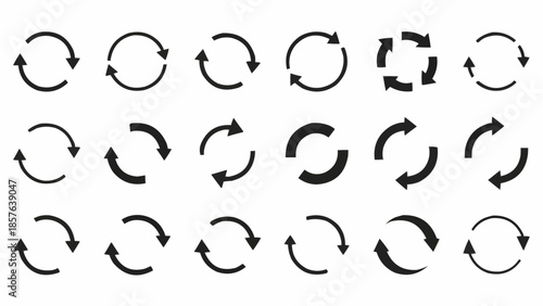 Collection of Circular Arrows and Refresh Icons.