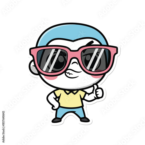 Cool Chibi Streetwear Boy with Sunglasses