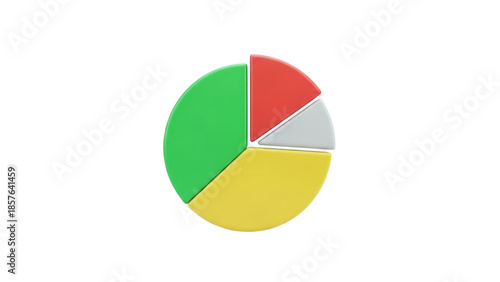 Free Download 3D pie chart with colorful segments on transparent background - GFXLoad