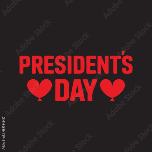 High Contrast Presidents Day Lettering with Negative Space Vector Design