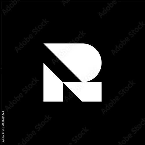 Bold RP or PR geometric logo. A futuristic fit for high-end construction, tech consulting, or private equity firms.