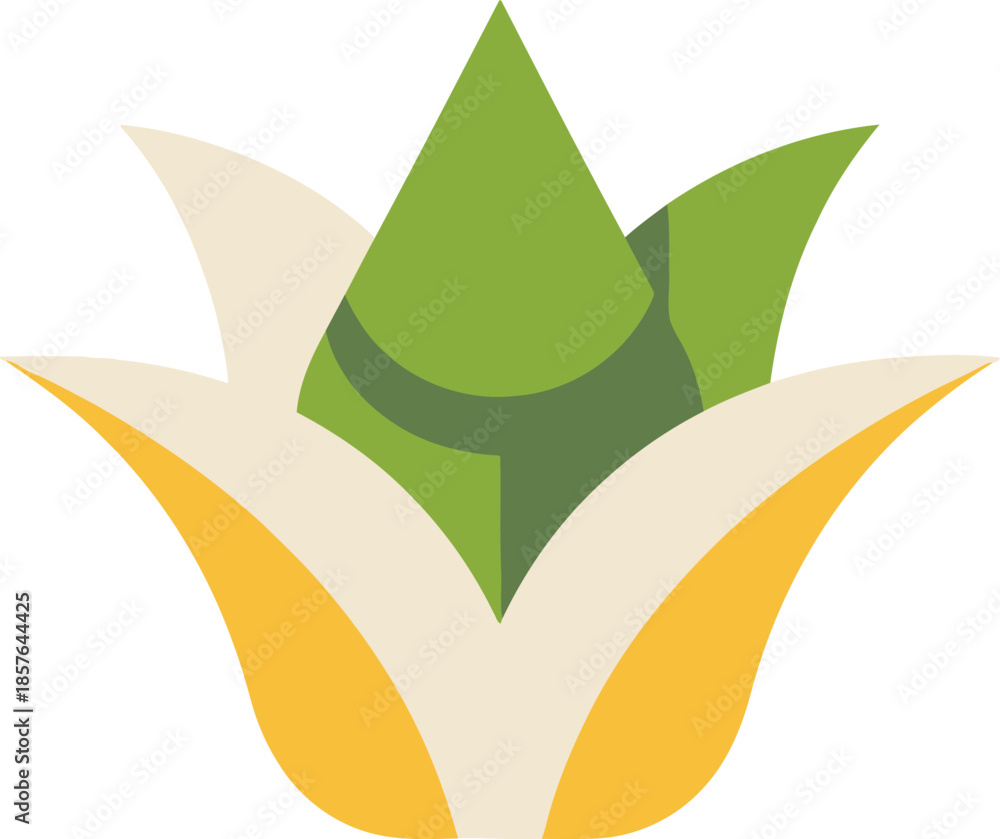 Fototapeta premium Vibrant Green and Yellow Vector Graphic Logo Design Element for Eco-Friendly Brands and Environmental Organizations