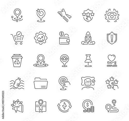 Web development icons set. editable line icons, linear, design and programming symbols