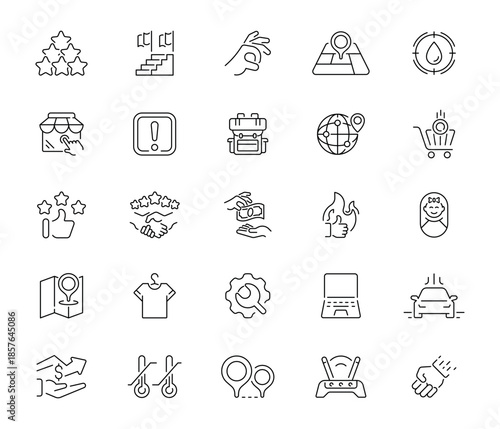 Web development icons set. editable line icons, linear, design and programming symbols