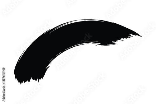 Black ink brush stroke arc