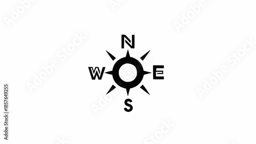 Compass Rose Showing North South East West Directions.