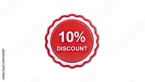 10% Discount Badge on White Background