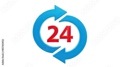 24 Hours Service Icon: Continuous Support