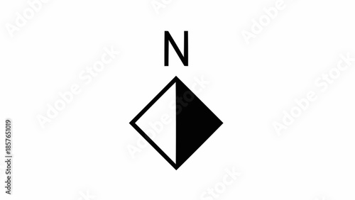 Compass Rose North Direction Symbol Graphic.