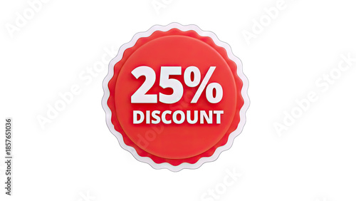 25% Discount Badge on White Background