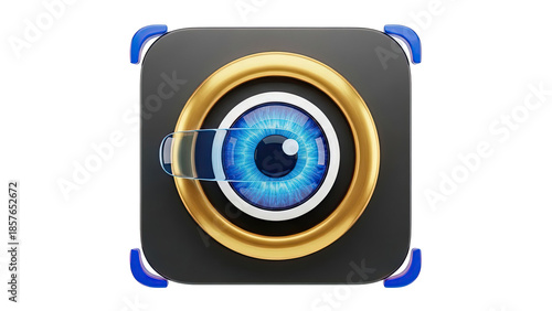 3D Eye Camera Icon on transparent background