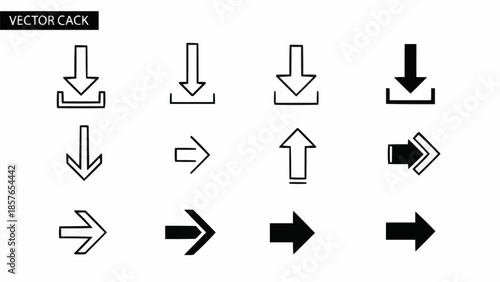 Collection of various arrow icons and download symbols.