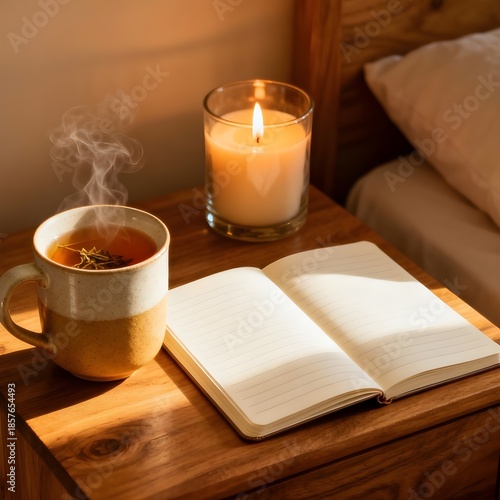 Wallpaper Mural still life with book and candle Torontodigital.ca