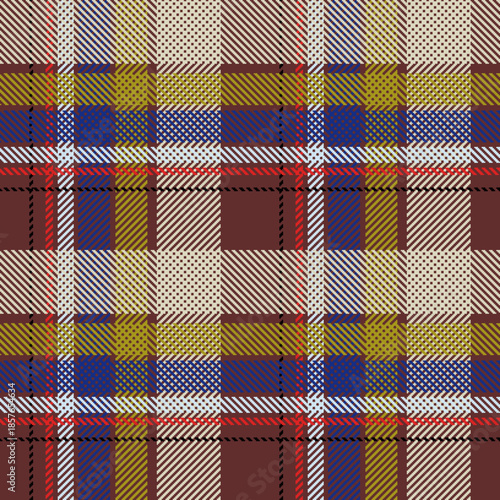 Elegant forest green tartan plaid with bold white bands and accented with fine mustard yellow and light blue stripes, ideal for traditional seasonal apparel.