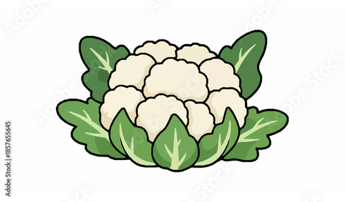 Flat cauliflower vegetable vector illustration isolated on white background for food designs