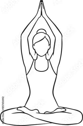 Yoga meditation padmasana vector illustration on white background