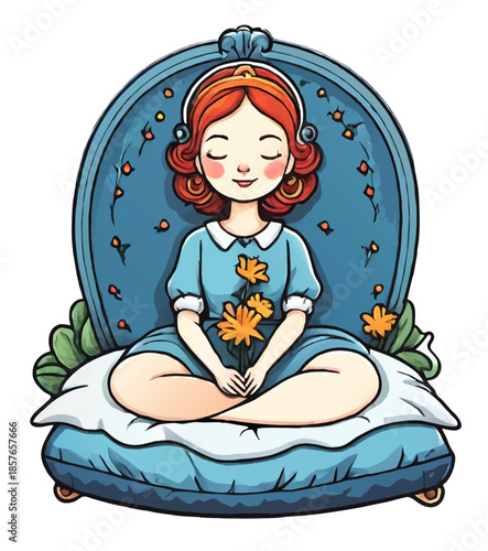 woman doing yoga pose cartoon vector illustration