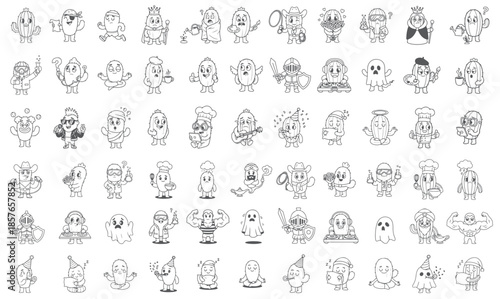 Full Range of Cactus Emotions. Happy, Sad, Angry, Silly, Winking, and Surprised Vector Icons.