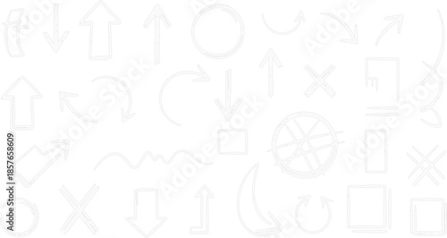 Hand Drawn Arrow and Doodle Shape Collection with Sketchy Directional Symbols Abstract Blue Line Vector Set