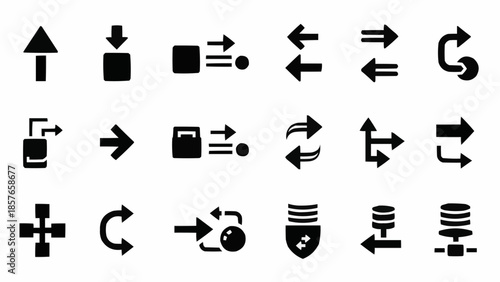 Collection of Arrow Icons for Navigation and Direction.