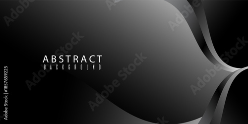 3D black white techno abstract background overlap layer on dark space with silver wave lines decoration. Modern graphic design . Suit for bussines, banners