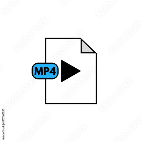 Simple MP4 File Format Document Icon Illustration. ( original illustration, not AI Generated ).