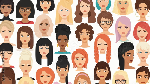 Diverse Women Faces - A Collection of Unique Female Portraits.