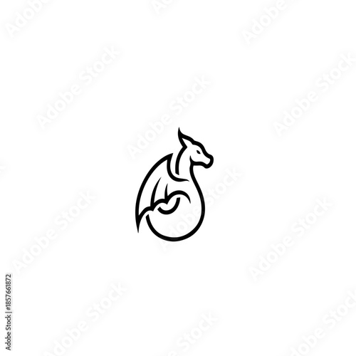 Minimal Dragon Logo Design