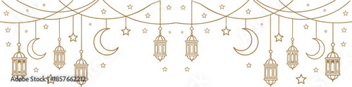 • Ramadan Islamic Hanging Lantern Border Design

