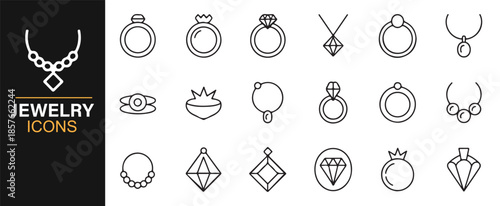 Jewelry design and luxury accessories icons
