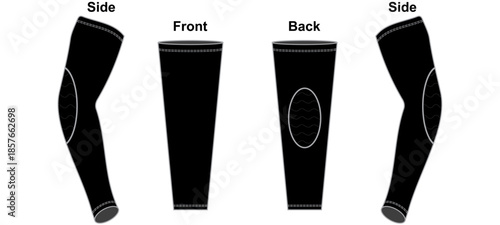 Goalkeeper Padded Arm Sleeve Mockup Template Vector