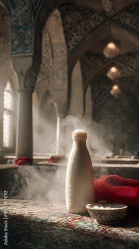 A festive winter time lapse of a city clock tower glowing with Christmas lights and decorations during the holiday season