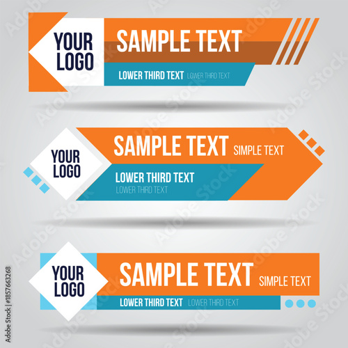 Sample banners with customizable text and logo placeholder