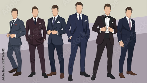 Diverse Mens Suits - A Fashionable Ensemble for Various Occasions.