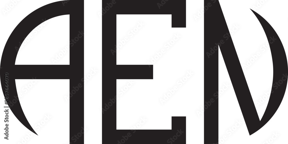 Fototapeta premium AEN logo oval shape.eps