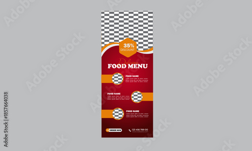 restaurant rollup banner design template