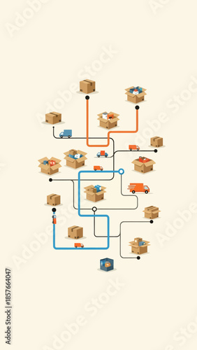Complex Network Diagram with Various Nodes.