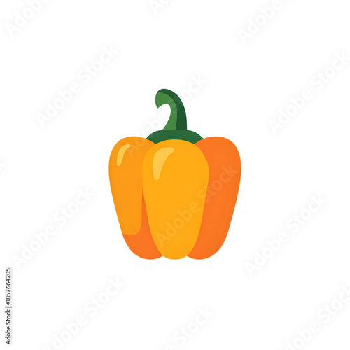 Simple yellow bell pepper illustration on a white background