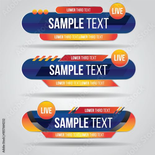 Sample text live stream overlay templates