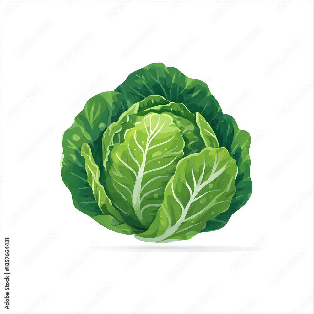 Obraz premium Fresh green cabbage vegetable isolated on a white background