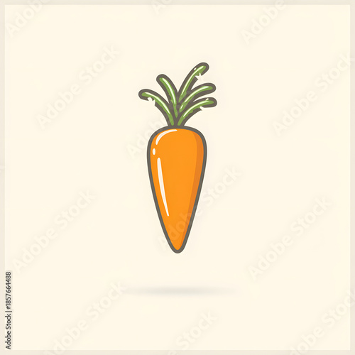 Minimalist illustration of a fresh orange carrot vegetable on a plain background