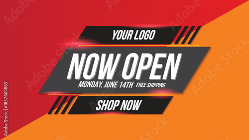 Now open store advertisement template