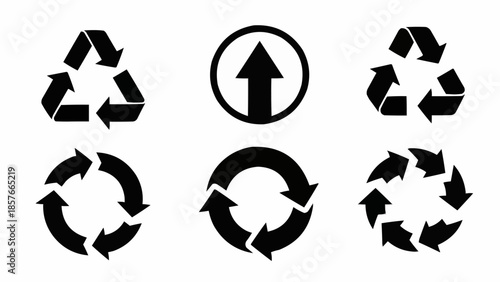 Recycling Symbols - A Collection of Circular and Triangular Icons.