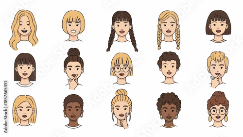 Diverse Women Portraits - A Collection of Unique Female Faces.