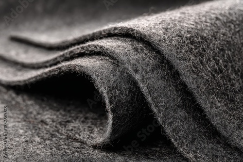 Grey felt fabric texture background, soft non-woven wool craft material.