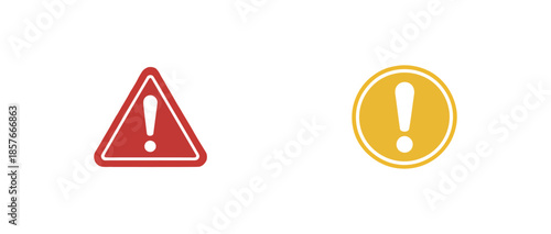 Warning and hazard signs set, for caution and attention messages