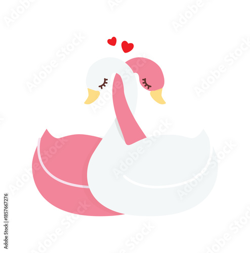Cute Kawai Duck, Valentines Cute Cartoon Duck , Cute Silly Goose Duck, Valentine Goose PNG, Duck Cartoon Vector, Romantic Goose Duck Illustration, valentinstag 1