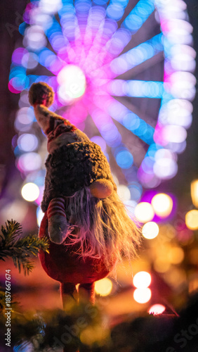 Beautiful Christmas decorations in the famous Christmas Market in Colmar in France on December 26th 2025