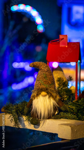 Beautiful Christmas decorations in the famous Christmas Market in Colmar in France on December 26th 2025